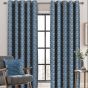 Tyler Blue Ready Made Eyelet Curtains