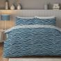 Coastal Wave Blue Cotton Rich Duvet Cover Set