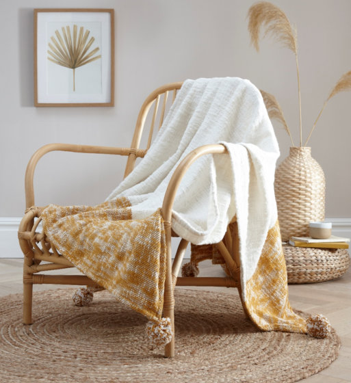 Dahlia Throw Ochre 125x150cm 