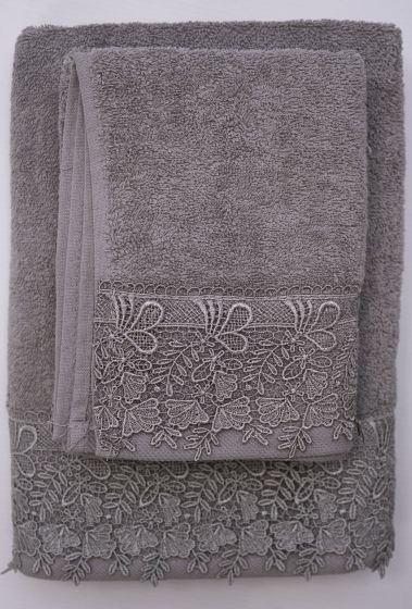 500gsm Grey Lace Towel Range