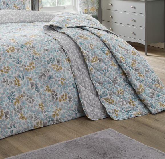 Olivia Duck Egg Quilted Bedspread