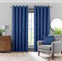 Rimini Navy Blackout Ready Made Eyelet Curtains