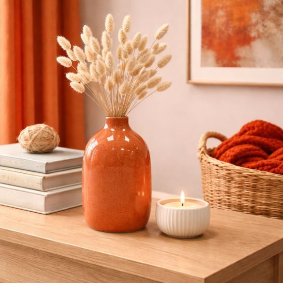 Small Apricot Reactive Vase