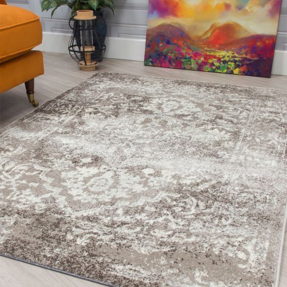 Antika Medallion Taupe Rug