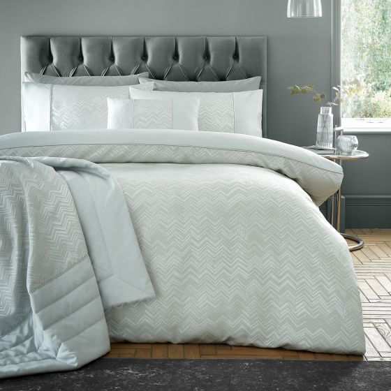 Bayonne Silver Cotton Mix Duvet Cover Set