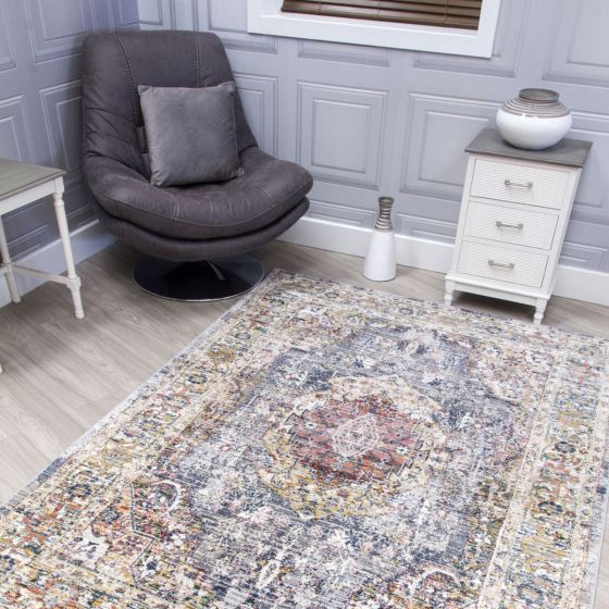 Boho Medallion Grey Rug