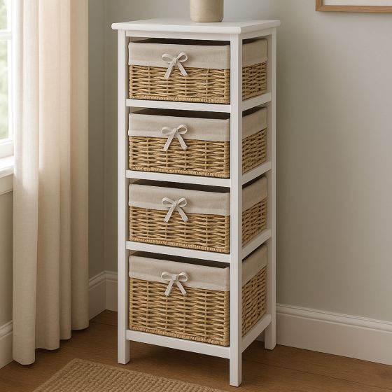 Fabian White 4 Drawer Storage Unit