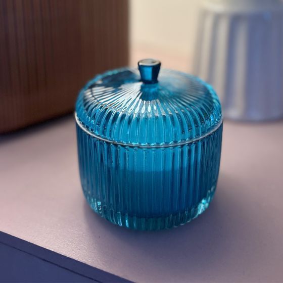 Garden Bloom Blue 10cm Candle