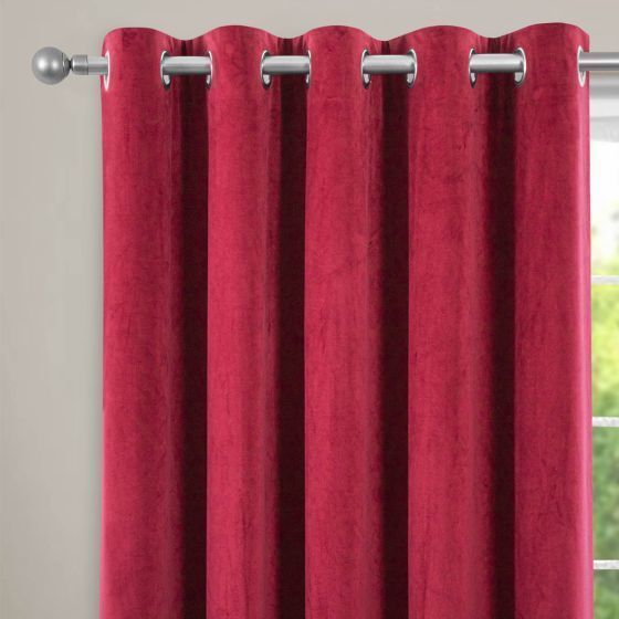 Countess Red Blackout Ready Made Eyelet Curtains
