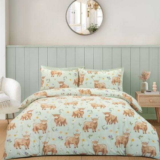Daisy Sage Cotton Mix Duvet Cover Set
