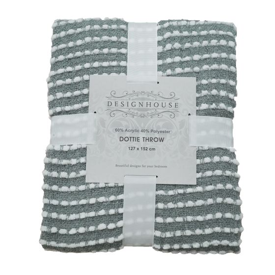 Dottie Teal Grey Throw 127x152cm