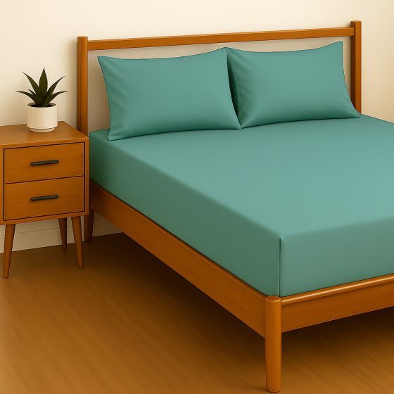 Percale Duck Egg Cotton Mix Sheet Range