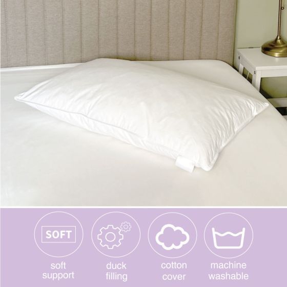 Duck Feather 100% Cotton Pillow
