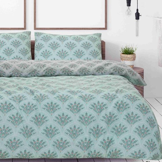 Ebony Green Cotton Rich Duvet Cover Set