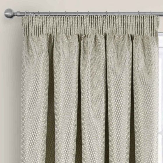 Eden Natural Blackout Ready Made Pencil Pleat Curtains