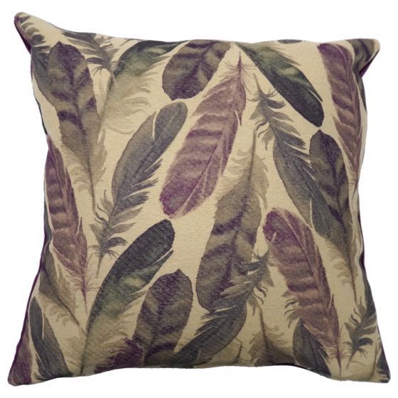 Feathers Aubergine Filled Cushion