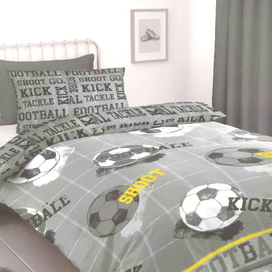 Football Charcoal Cotton Rich Duvet Set