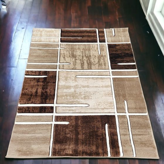Galaxy Blocks Brown Rug