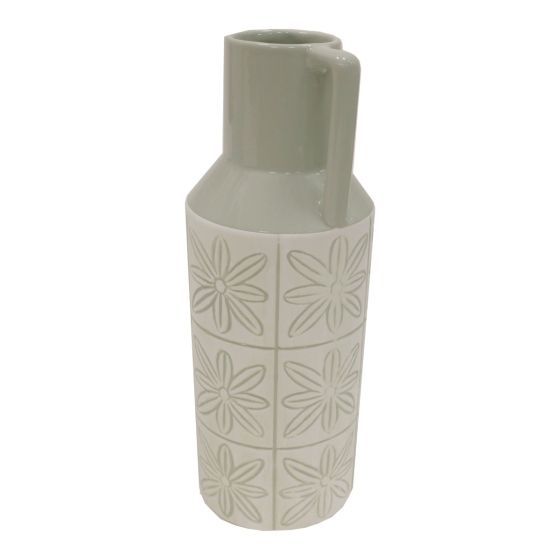 Green Floral Ceramic Jug