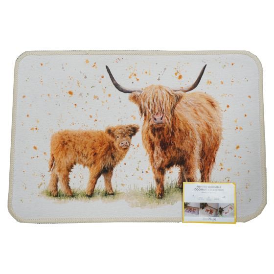 Washable Happy Highlands Doormat 40x60cm