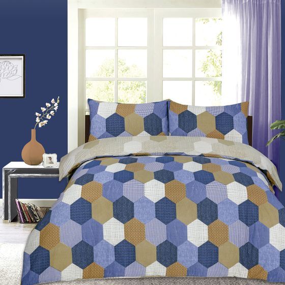 Henley Blue Cotton Mix Duvet Cover Set