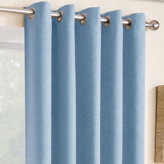 Iona Blue Ready Made Eyelet Curtains