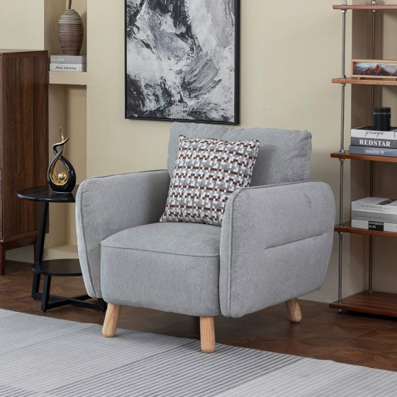 Isla Light Grey 1 Seater Sofa