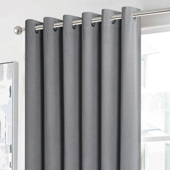 Juno Silver 90 x 90 Blackout Ready Made Eyelet Curtains