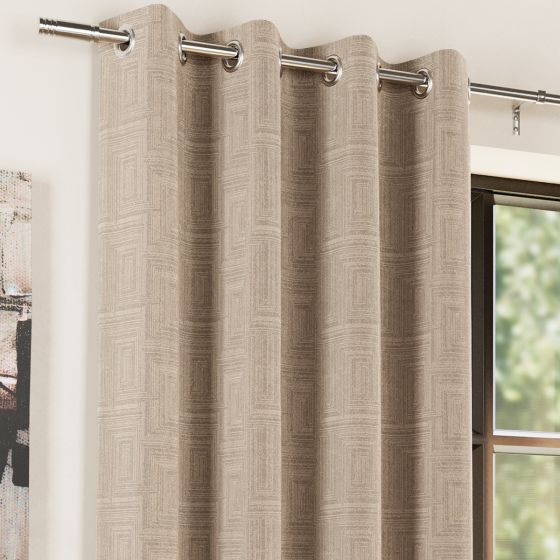 Kyoto Natural Blackout Ready Made Eyelet Curtains