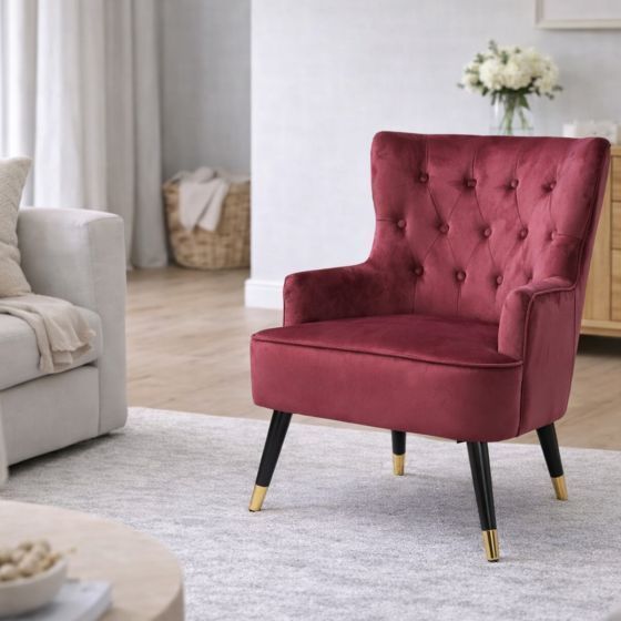 Loretta Wine Red Armchair