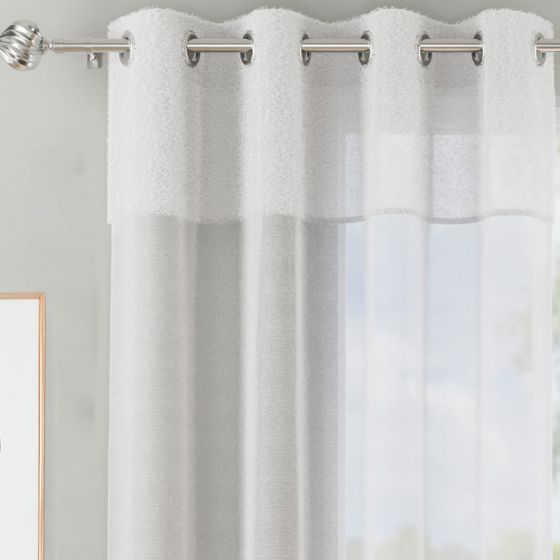 Madrid Eyelet White Voile Panel