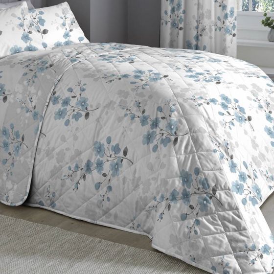 Nadia Blue Quilted Bedspread 200x230cm