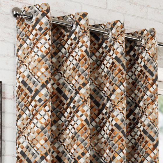 Palermo Copper Ready Made Lined Eyelet Curtains