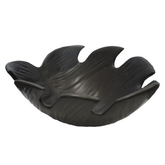 Palm Leaf Black Bowl