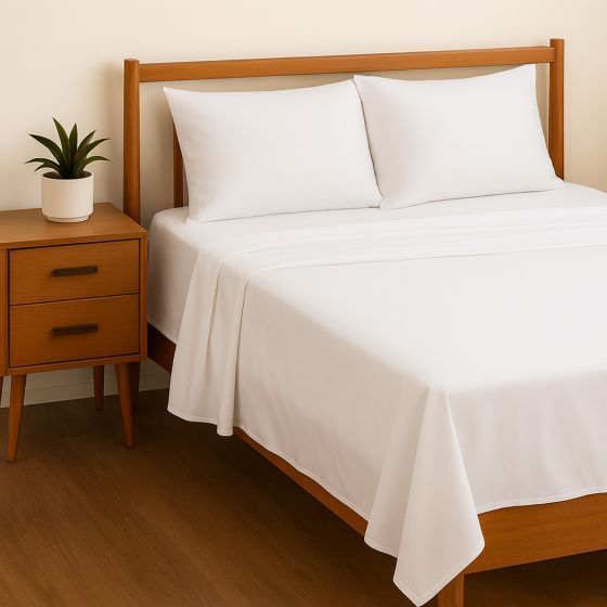 Percale White Cotton Mix Flat Sheet Range