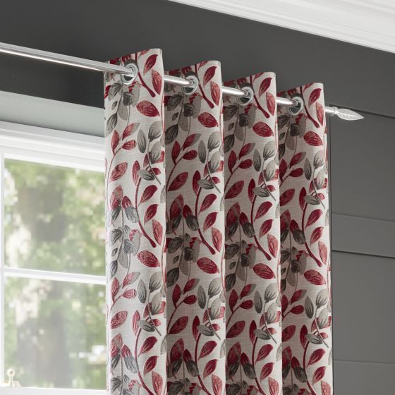 Perth Red Eyelet Curtains