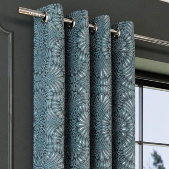 Phuket Teal Ready Made Eyelet Curtains