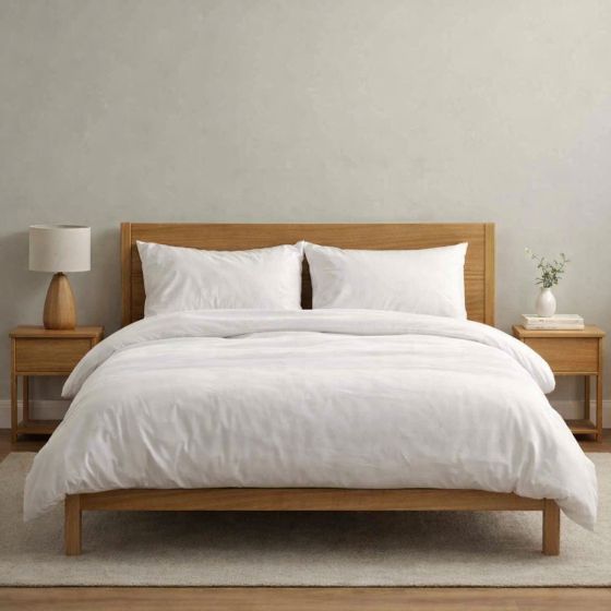 Revitalife White Anti-Allergy 100% Cotton Duvet Cover Set