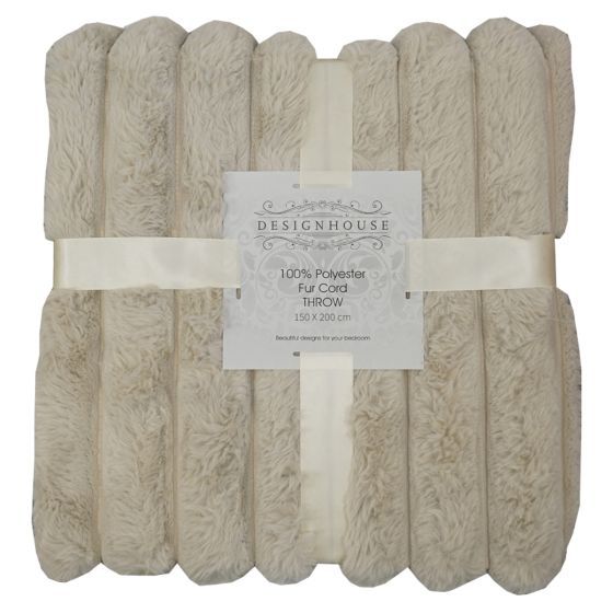 Rupert Natural Fur Cord Throw150x200cm