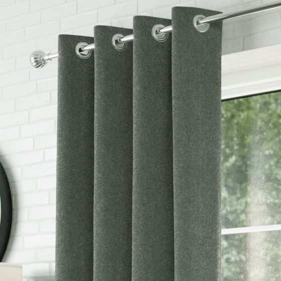 Cannes Silver Ready Made Eyelet Curtains