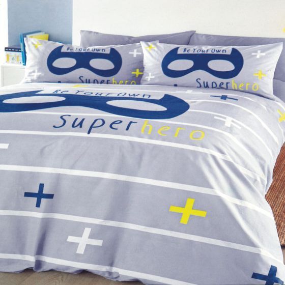 Superhero Blue Cotton Duvet Set