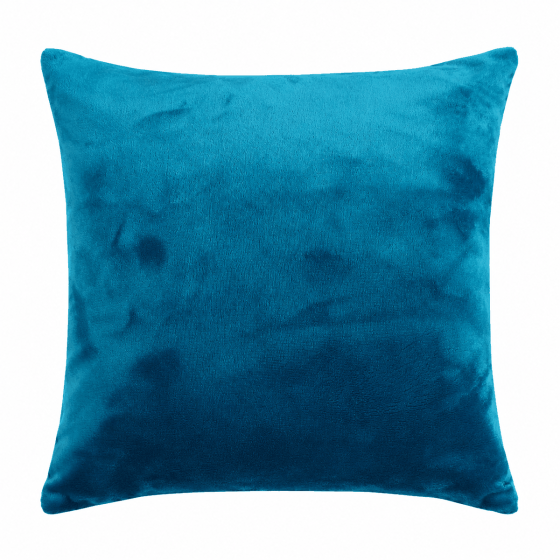 Chenille Plain Teal Filled Cushion
