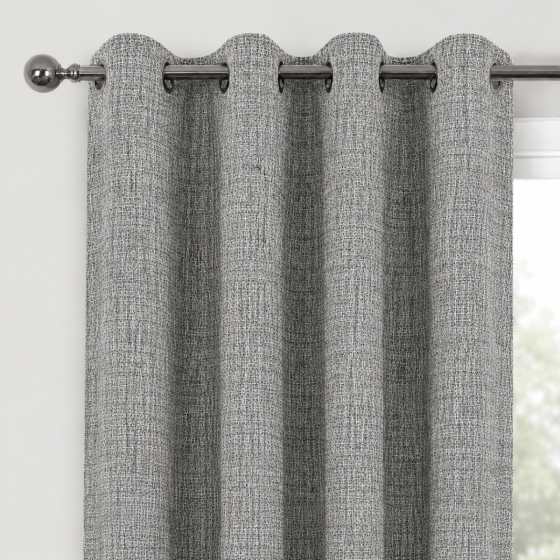 Valetta 90 x 90 Silver Blackout Ready Made Eyelet Curtains