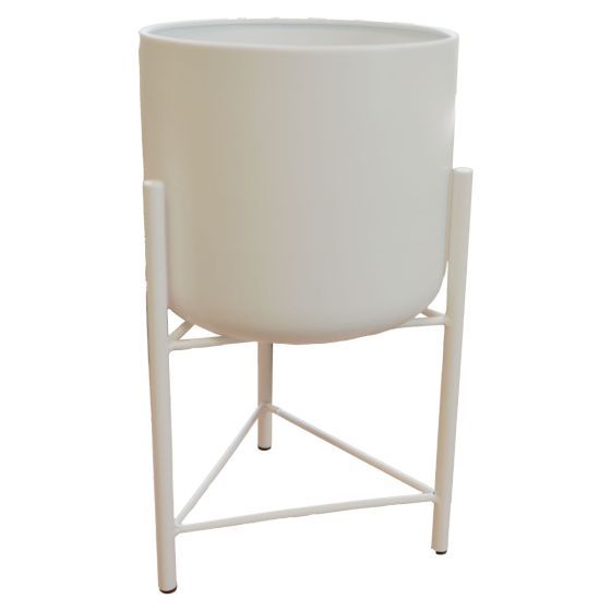 Metal Flower Pot White