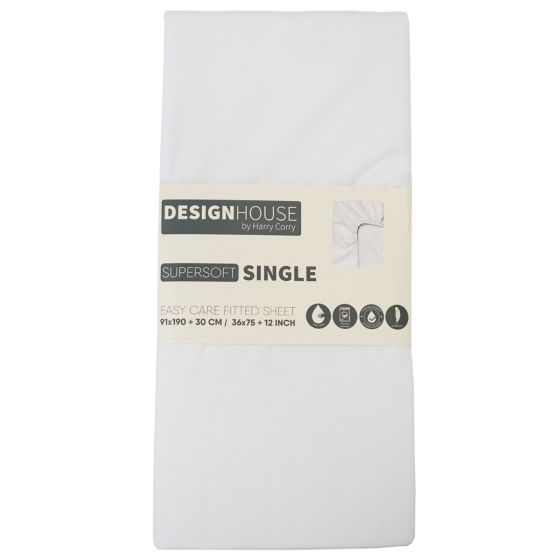 Supersoft Easy Care White Brushed Polyester Sheet Range