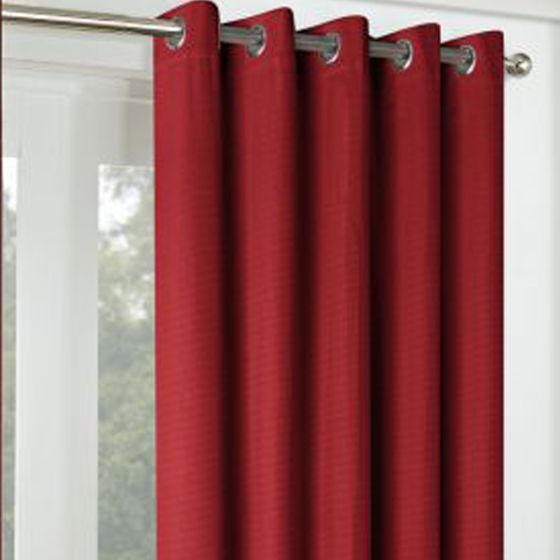 Zurich Red 90x90 Ready Made Blackout Eyelet Curtains