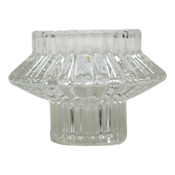 Two Sided Clear Candle Holder