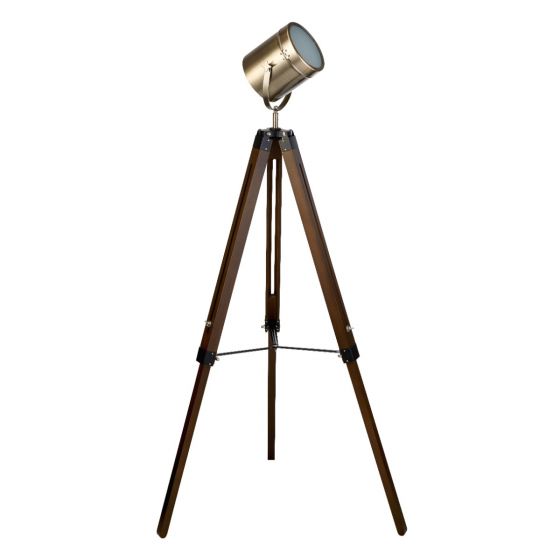 Stage Lighting 700838 Tripod Mahogany Floor Lamp