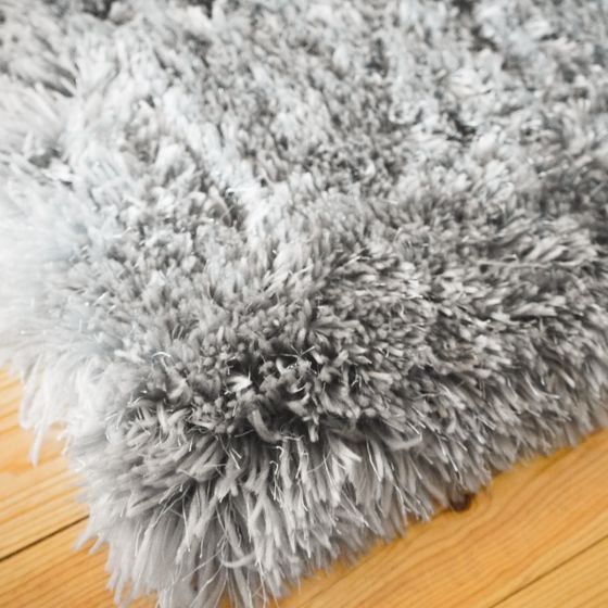 Allure Silver Shaggy Rug