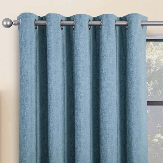 Belgravia Blue Blackout Ready Made Eyelet Curtains